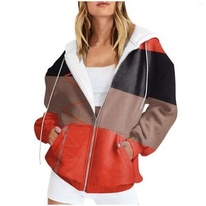 Women's Jackets 2023 Autumn And Winter Sweatshirt Jacket For Women Fashion Long Sleeve Marble Print Hooded Zipper Coat Sudaderas