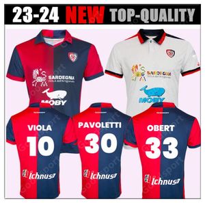 2023 24 Cagliari Calcio Obert Soccer Jerseys Nandez Viola Lapadula Zappa Football Shirt Pavoletti Deiola Luvumbo