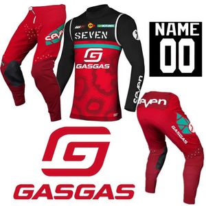 Andra kläder 2024 Röd sju noll smutscykel utanför Road Gear Set Gasgas Motorcykel Race Wear Top Motocross Clothing MX Set Moto Combol231008