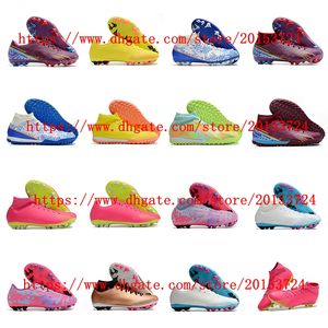 Męskie chłopców Women Buty piłkarskie Zoomes Mercurial Superfly IX Academy AG Cleats Buty piłkarskie zielone różowe czarne białe niebieskie rozmiar obuwia 35-45eur