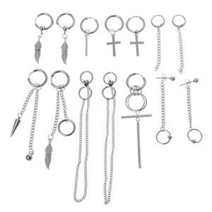 14-teiliges Set, Ankunft, trendiger Schmuck, Ohrringe, Edelstahl, koreanische Mode, Persönlichkeit, für Männer, Frauen, Jungen, Party-Dekoration 210624239T