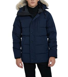 グースダウンコートメンズ冬のジャケット本物のウルフファーカラーフード付きアウトドアウォームと防風コートと取り外し可能なキャップパーカーメンズアウタースポーツダウンジャケット