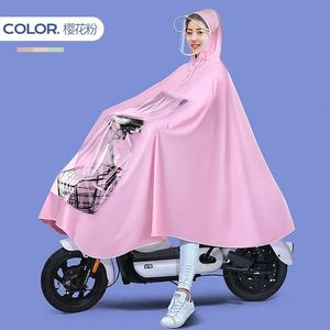 Rain Wear Raincoat electric car motorcycle battery car raincoat single double large thickened storm proof bicycle outdoor poncho hombre 231007