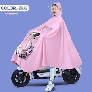 Rain Wear Raincoat Electric Car Motorcykel Batteri Bil Regrock med en dubbel stor förtjockad stormsäker cykel utomhus Poncho Hombre 231007