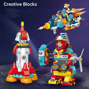Montessori Toys Brick Building Blocks Car 6in1 Transformer Robot Mode