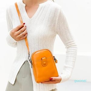 Bolsa de ombro feminina pequena bolsa crossbody alças ajustáveis bolsa de couro genuíno versátil cor sólida senhoras meninas na moda