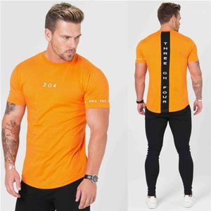 Men's T-Shirts Gyms Clothing Fitness Tees Men Fashion Extend Hip Hop Summer Short Sleeve T-shirt Cotton Bodybuilding Muscle G2527