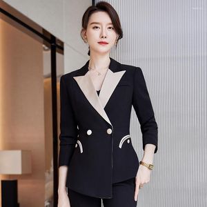 Calças femininas de duas peças senhoras escritório trabalho wear blazer formal mulheres negócios profissionais outfits outono inverno com e jaquetas casaco