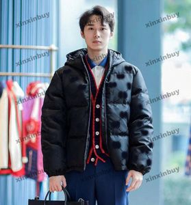 Xinxinbuy Men Designer Coat Down JacketダブルレターJACQUARDファブリックポケット長袖女性グレーブラックグリーンS-2XL