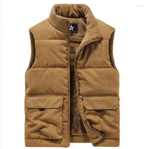 Coletes masculinos M-6XL Mens Poliéster Casacos Outono Masculino Coletes Gola Zipper Cor Sólida Solta Casual Outerwear Roupas Hw78