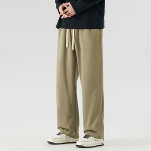 Мужские брюки, мужские эластичные прямые брюки, простые однотонные повседневные уличные брюки, осень-зима, высокое качество, повседневные мешковатые брюки на открытом воздухе