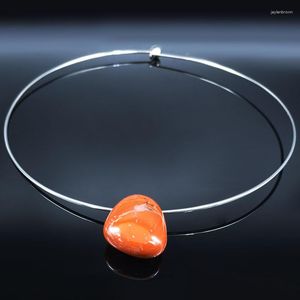 Hänghalsband 2023 Redstone rostfritt stål choker halsband kvinnor tillbehör silver färg uttalande smycken krage grandes n20328