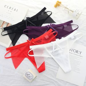 Nuevas bragas de moda para mujer, pantalones seductores con cinturón fino, bragas sexis transparentes de malla, Tanga de tiro bajo para mujer