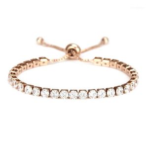 Bracciale Tennis Micro-Mosaico Zircone Coppia femminile Gioielli semplici regolabili Donna Bracciali in argento oro rosa112570