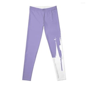 Calça ativa magia castelo silhueta parede roxa #pastel leggings feminino push up esporte legging