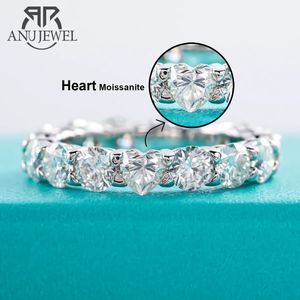 Pierścień Solitaire anujewel 4mm d kolor serce Diamond Wedding Połączka 18K Gold Plated 925 Srebrne pierścienie hurtowe 231007
