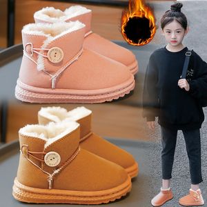 Kinder Australien Stiefel Knöchelschuhe Booties Mädchen Jungen Winter Warme Baumwolle Schneeschuhe Rutschfeste Sohlen Fell Wildleder EUR26-35