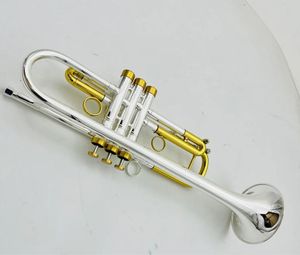 Prawdziwe zdjęcia BB Trąbek Trąbowy Sliver Pleated Brass Professional Brass Instrument z akcesoriami skrzynek