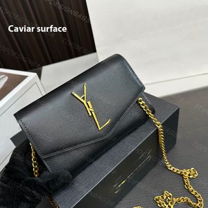Kvinnor Designer axelväskor Mini Chain Messenger Bag Alligator Caviar Cowhide Leather Crossbody Bags Lady Luxury Purse Yslsls Classic Monograms Envelope Bag