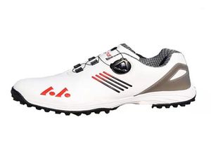 Running Jerseys Homens Sapatos de Golfe Profissionais Impermeáveis Spikes Sapatilhas Preto Branco Treinadores Tamanho Grande Quick Lacing335m5911322