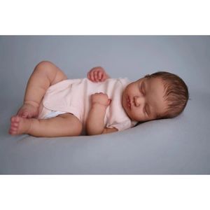 19-дюймовая кукла Reborn Loulou для спящего новорожденного, ручная работа, реалистичный ребенок с 3D-окрашенной кожей, видимыми венами Bebe Reborn