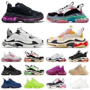 Balenciaha Triple S Sapatos Casuais Feminino Balencaigalies Bege Verde Amarelo Cinza Vermelho Azul Prata Vermelho Preto Branco Roxo Rosa Ouro Mens Sneaker Runner Platform Trainer