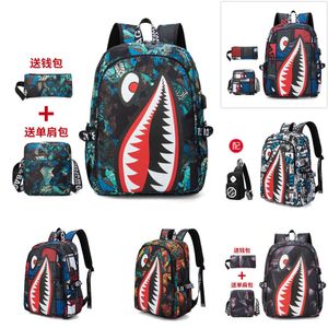 Oxford Cloth Shark Jungenrucksack für Grund- und Sekundarschüler der 4., 5. und 6. Klasse, personalisierter, vielseitiger Rucksack 231008