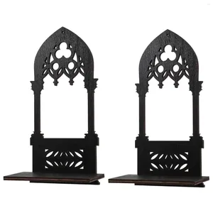 Castiçais de parede pendurado decoração stands pilar velas mesa peça central preto desktop grande castiçal madeira retro
