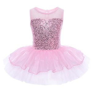 Mädchen Kleider Ballerina Fee Party Kostüme Mädchen Ballett Kleid Kinder Tanz Tragen Ärmellose Pailletten Gymnastik Trikot Tutu2723