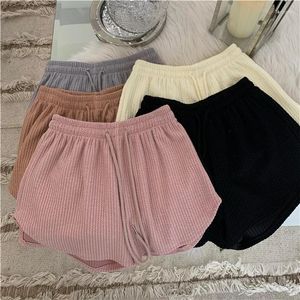 Kvinnors shorts 2023 Women Summer High Elastic Pets Up Pants DrawString Wide Leg Sweat Kort kondition som går lös