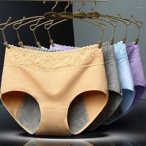 Mulheres período menstrual roupa interior senhoras aconchegante rendas sexy calcinha sem costura fisiológica à prova de vazamento briefs1214u