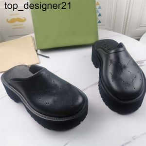 New 23ss Designer Sandals Luxury Platform Slide Hollow fashion brand Pattern Slippers Transparent Materials Sandal Rubber Flats womens mens Slipper