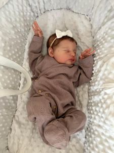 19 in Reborn Baby Doll Laura slutade redan 3D -hudhandet Detaljerad målad hud synlig vener livtro nyfödd baby storlek docka