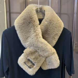 Fashion designer's winter scarf fiber fur super warm advanced belt buckle non-hair removal 3-color choice bib scarf