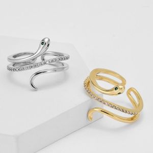 Cluster Ringe 925 Sterling Silber Einzigartige Gold Snke Ring für Frauen Schmuck Finger offen Vintage handgemachte Allergie Party Geburtstagsgeschenk