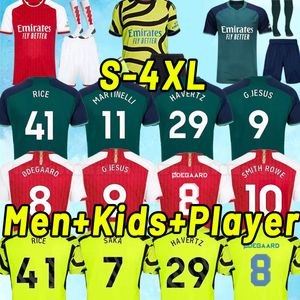 23 24 24 G. Jesus Saka Soccer Jerseys Fan Fan Wersja Smith Rowe Odegaard Trossard Kiwior Tomiyasu Arsen Martinelli 2023 2024 Football Shirt Top Men Kit Kit 3xl 4xl