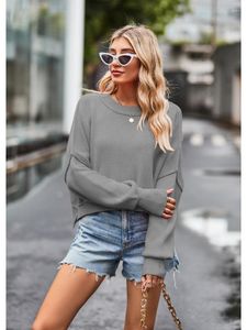 Kadın Sweaters Sonbahar Kış Kadın Giyim kazakları O boyun boyun uzun kollu üst triko jumperlar gevşek moda kadın