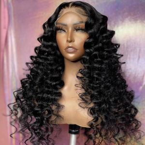 Peruvian Hair Water Wave Lace Closure Wig 13X4 Hd Deep Wave Lace Frontal Wig 360 Curly Simulation Human Hair Wigs For Black Women