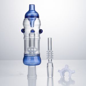 NC016 Narghilè Tubi da fumo a prova di fuoriuscite Dab Rig Bong in vetro per acqua Bubbler PRO OD 32mm 14mm Ceramica Quarzo Chiodo Gabbia per uccelli Diffusore Perc Bubbler Bong