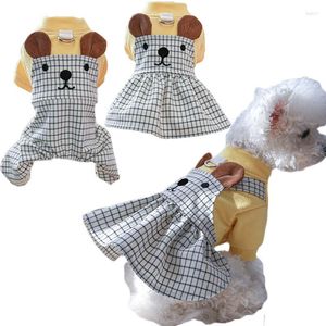 Hundebekleidung EST Paar Kleidung JumpsuitDress Haustierkleidung Welpen Plaid Rock Hosen Trainingsanzug Overalls für kleine Hunde Chihuahua