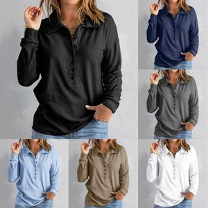 Women's Blouses V Neck Buttons Long Sleeve Henley Shirts Cotton Blend Womens Casual Loose Ribbed Oversize Tee