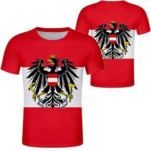 T-shirt AUSTRIA su misura nome numero nero bianco grigio rosso abbigliamento tees aut country t-shirt nazione tedesca con bandiera tops2297