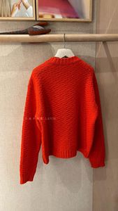 Women Sweters Winter Loro Piana Czerwony okrągłe szyi wełniane swetry