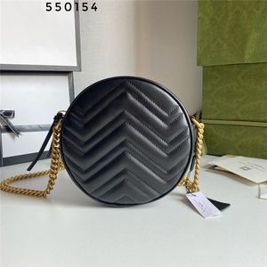 Designer lyxväskor handväskor handväska marmont runda svart mini axelväska läder singel chian crossbody väska paisley väska