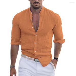 Camisas casuais masculinas blusa praia manga longa camisa de linho de algodão solto topos verão outono roupas