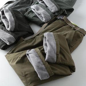 Pantaloni da uomo Autunno Inverno Uomo Cargo Lunghezza lunga con fodera Pantaloni da trekking impermeabili antivento caldi per esterni