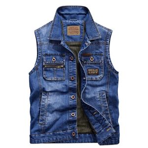 Men's Vests 4XL Denim Vest Men Clothes Spring Autumn Fashion Cowboy Sleeveless Jacket Brand Jeans Mens286q