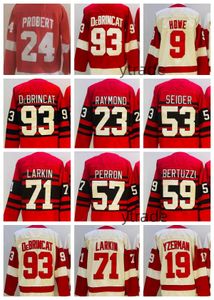 Mens # 93 Alex Debrincat Reverse Retro Hóquei Jersey Dylan Larkin Moritz Seider David Perron Gordie Howe Datsyuk Steve Yzerman Jerseys Ed