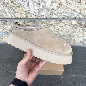 Stivali Designer Tasman Tazz Pantofole Ciabatte in pelliccia di castagno Pelle di pecora Shearling Muli Donna Uomo Scarpe con plateau ultra mini Pelle scamosciata Comfort Stivaletti autunno inverno taglia 35-43