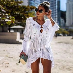 sexy cover up bikini women swimsuit coverup beach bathing suit beach wear knitting swimwear mesh beach dress tunic robe307z